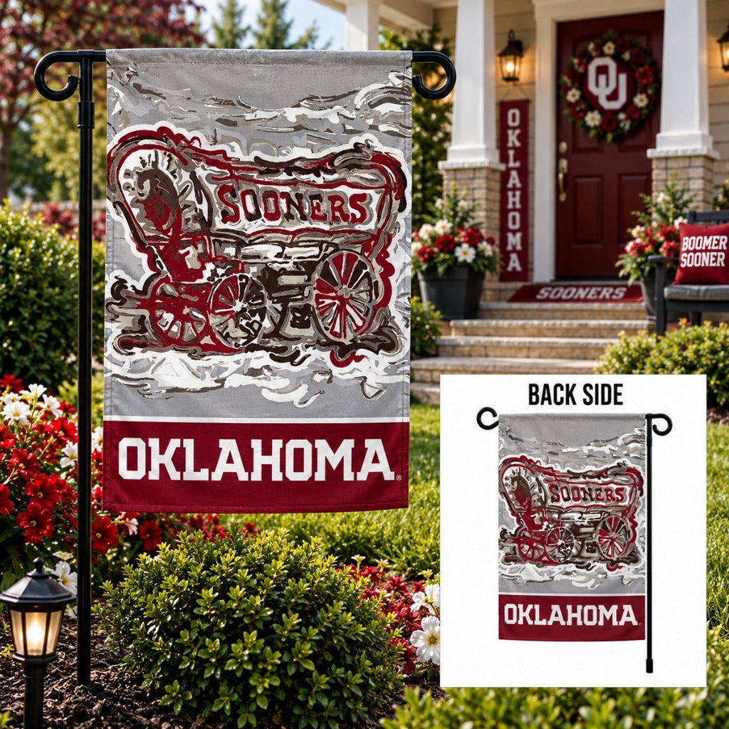 Boomer Sooner Justin Patten 2 Sided Garden Flag
