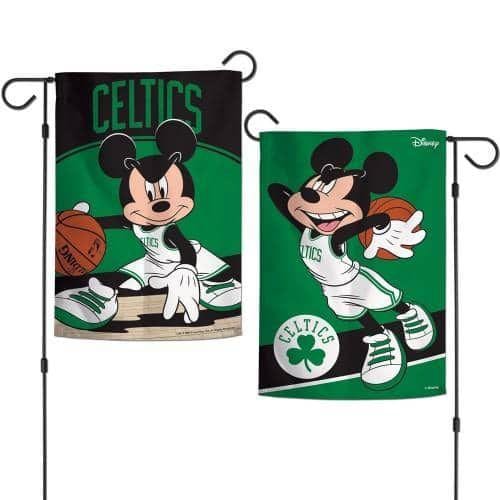 Boston Celtics 2 Sided Garden Flag Mickey Mouse NBA