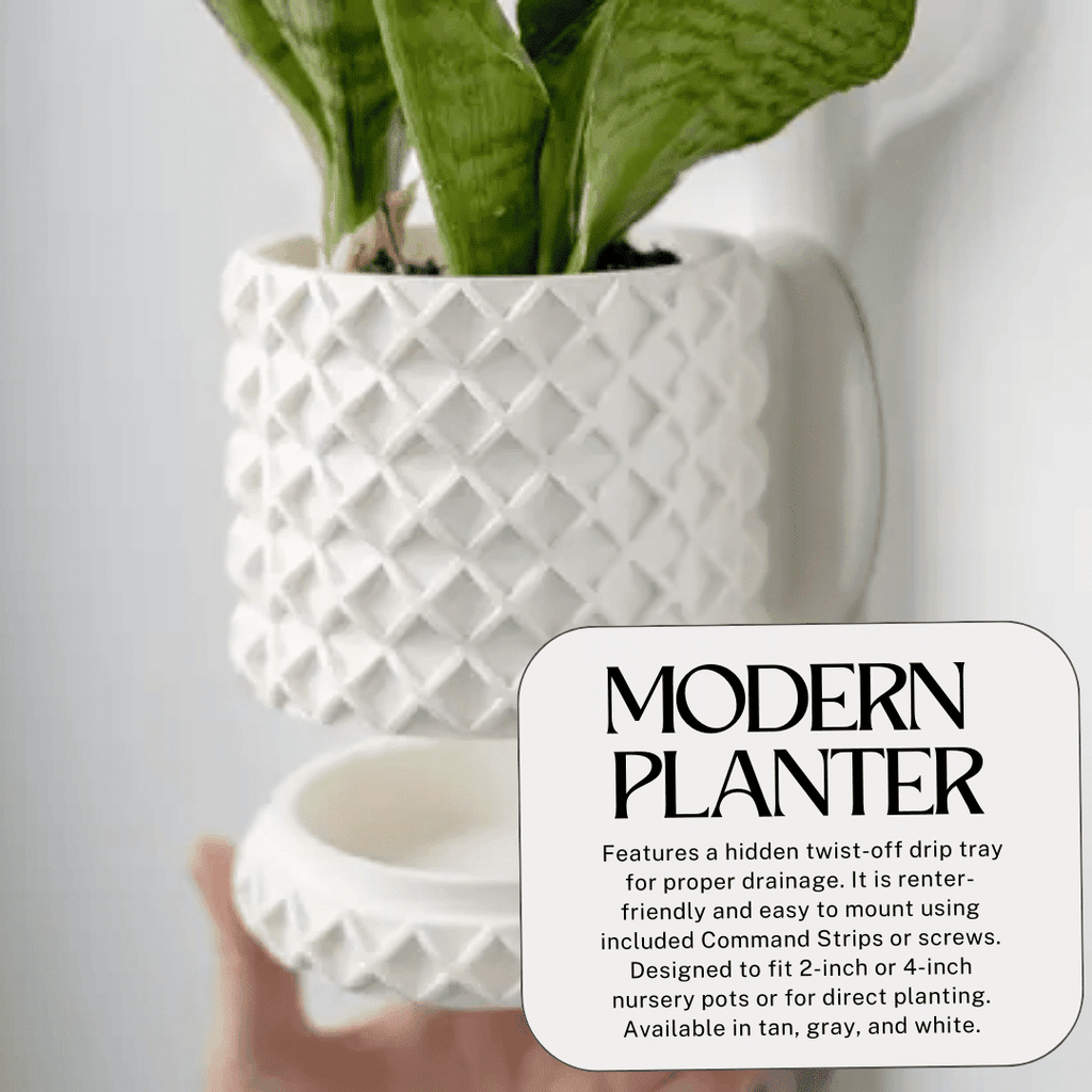 Bubble Lattice Wall Planter | 4" Diameter Modern Wall Planter Pot | Made in USA
