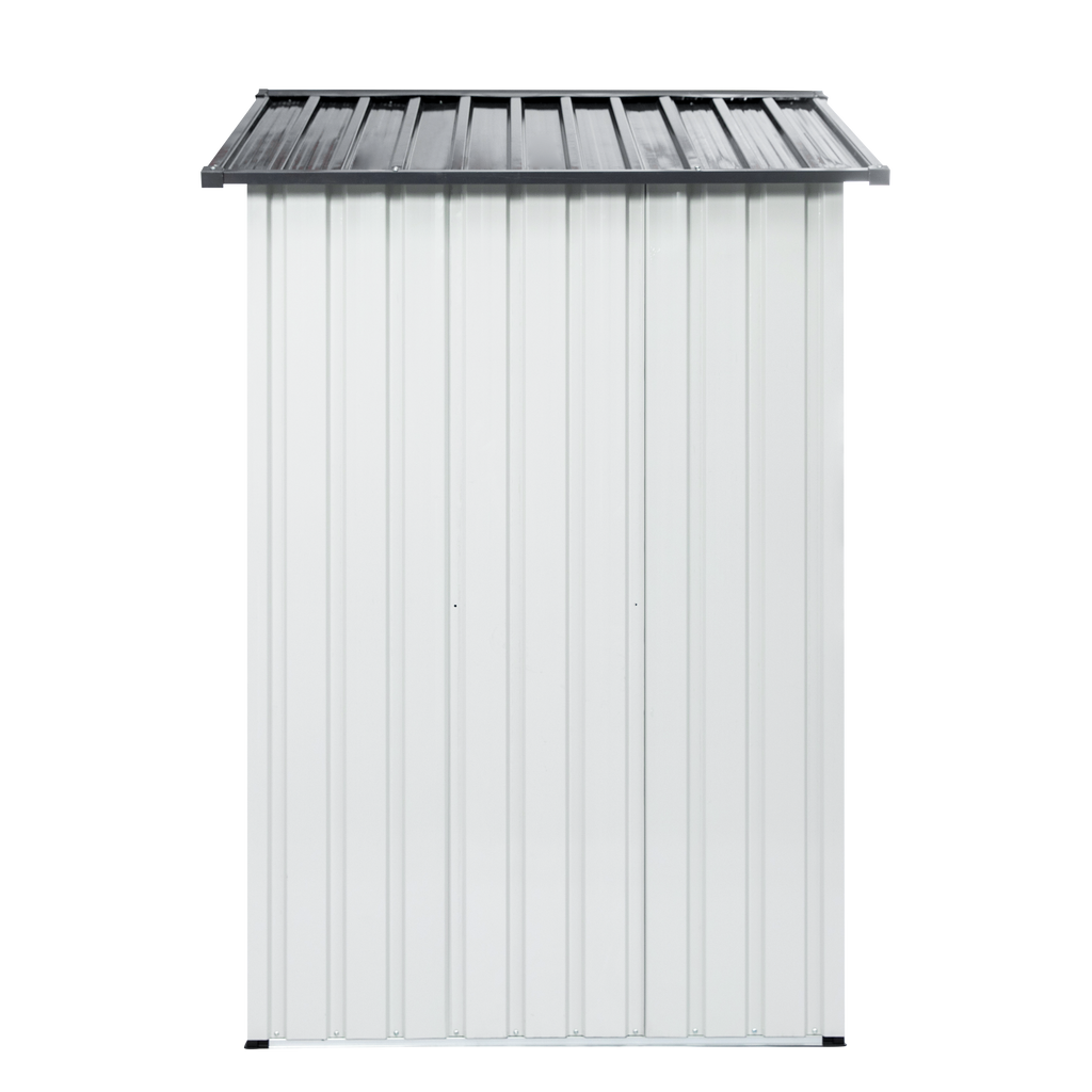 XWT014 Garden Metal Storage Shed Gray White 6x4x6ft outdoor storing tools Rainproof Hinge door version