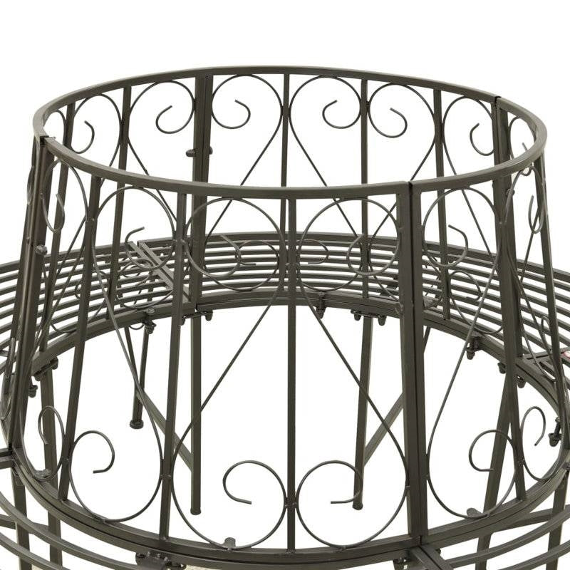 Roundabout Circular Outdoor Garden Tree Bench in Heavy Duty Grey Steel