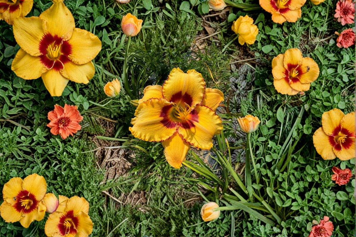 Daylily Bare Root Plants – Pink & Yellow Blooming Perennial Hemerocallis ‘Two Part Harmony’