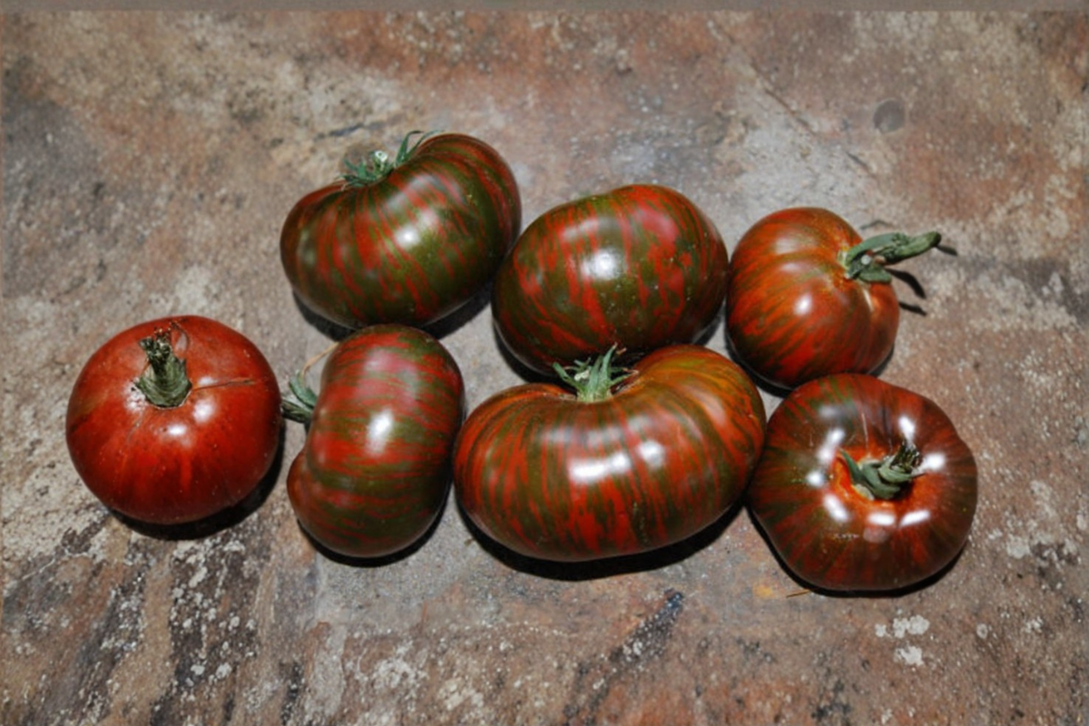 Chocolate Stripe Heirloom Tomato Seeds – Mahogany Red Slicing Tomato, Solanum lycopersicum, USA Grown, 10 Seeds