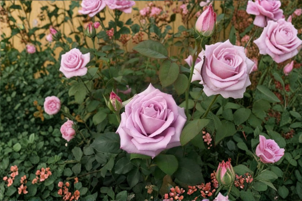 Grace Kelly Grandiflora Rose Live Plant, 2-Gallon Cream Pink Blooming Shrub, Everblooming Flowering Rose Bush for Garden Outdoor