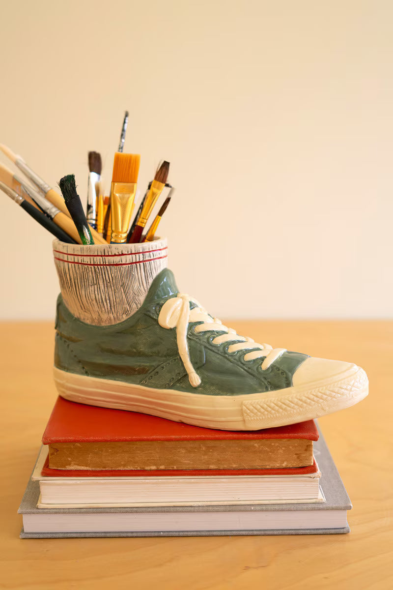 Ceramic Sneaker Vase with Socks