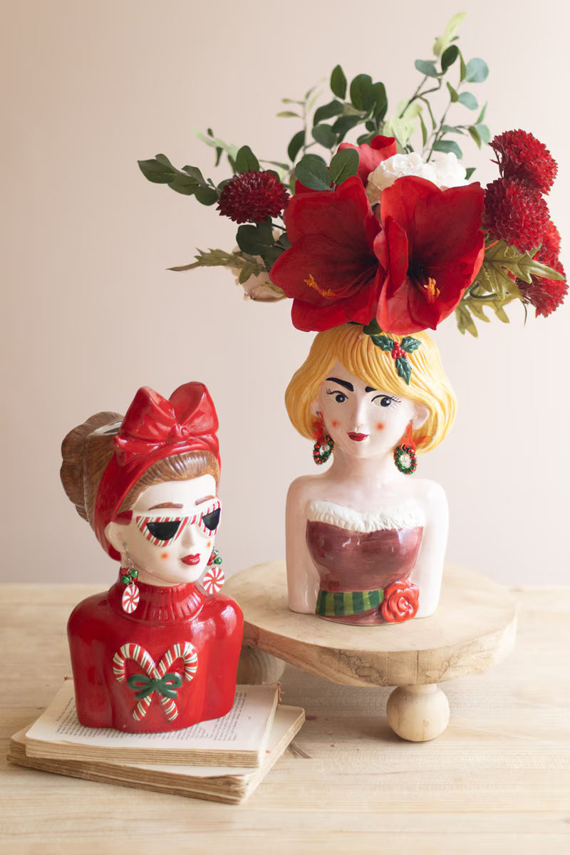 Ceramic Ladies Tacky Sweater Vase, 2 Style Options
