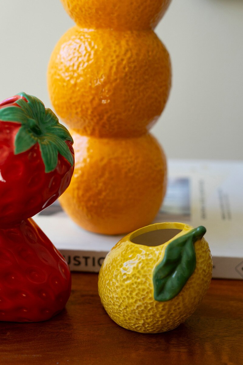Set of 3 Ceramic Fruit Bud Vases