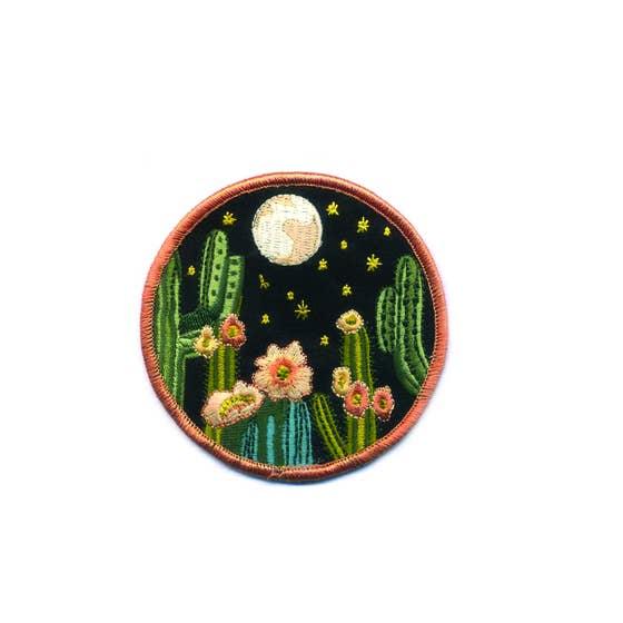 Starry Night Cactus Iron On Patch