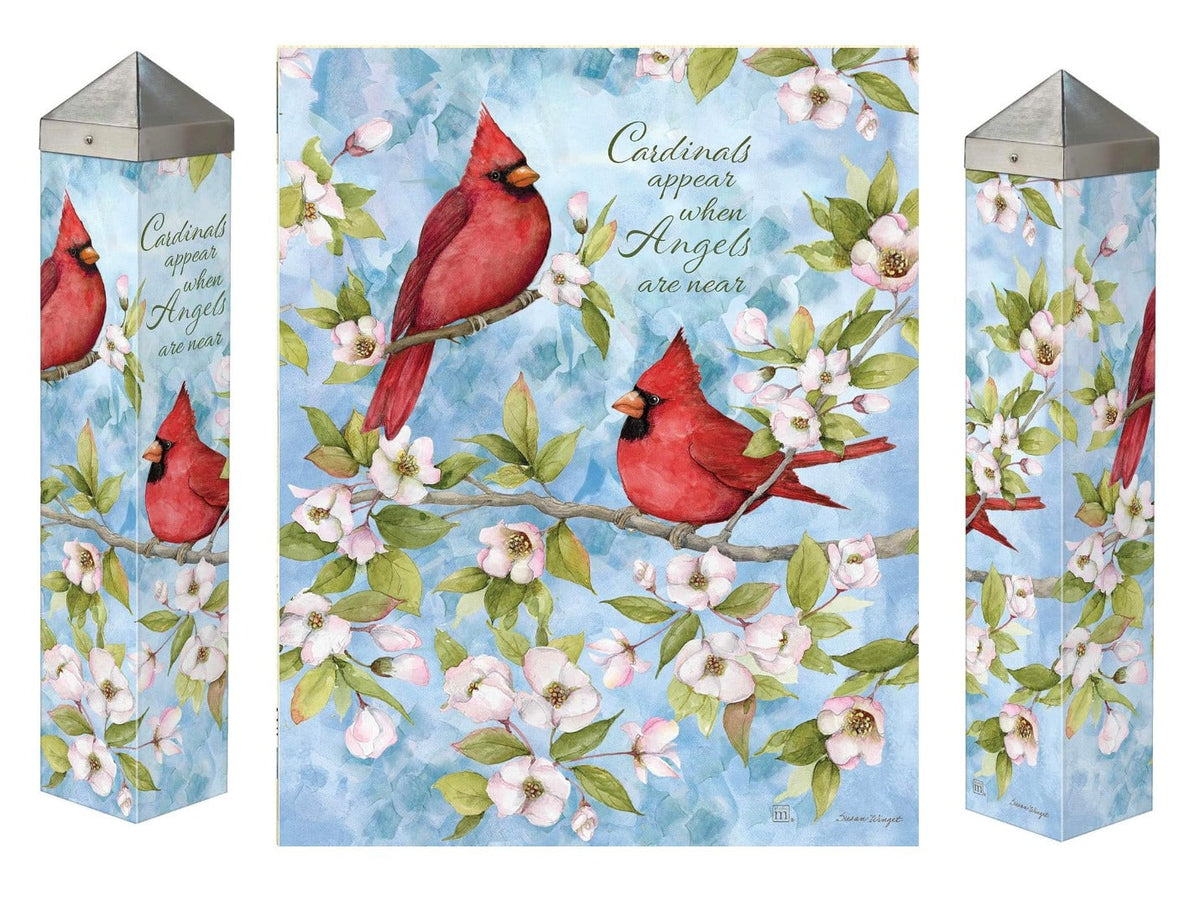 Cardinals Appear Art Pole 20 Inches Tall
