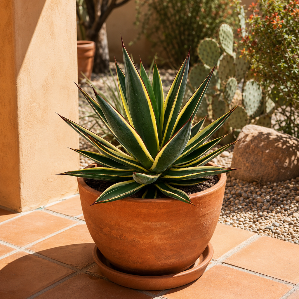 Agave ‘Snow Glow’ (Variegated Blue Glow Agave)