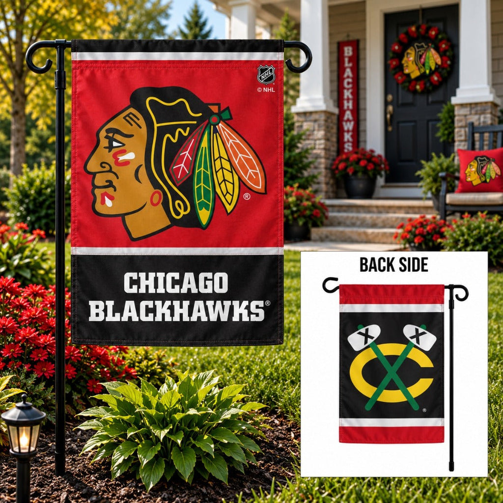 Chicago Blackhawks 2 Sided Garden Flag Logo