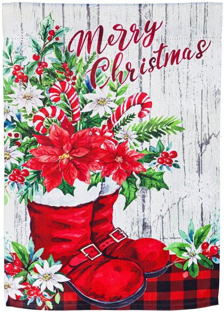 Christmas Santa Boots Garden Flag 2 Sided Decorative