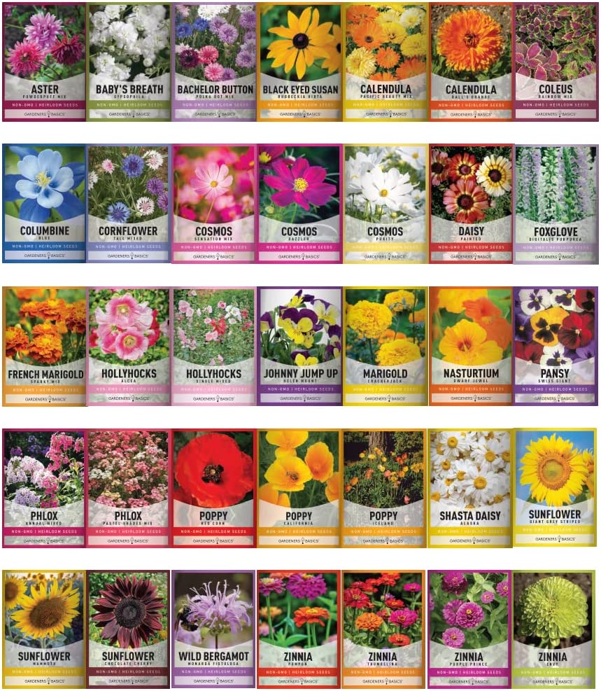 Herb and Flower Garden Gift Set: 70 Seed Packets