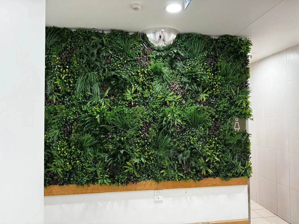 Country Fern Artificial Vertical Garden Green Wall Panel 40×40in 11 SQ FT – UV Resistant – Commercial Grade