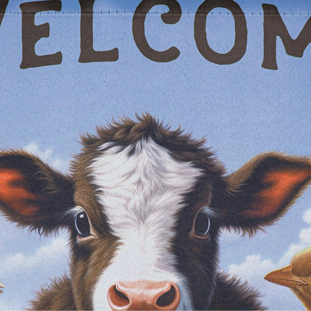 Cow and Chicks 2 Sided Garden Flag