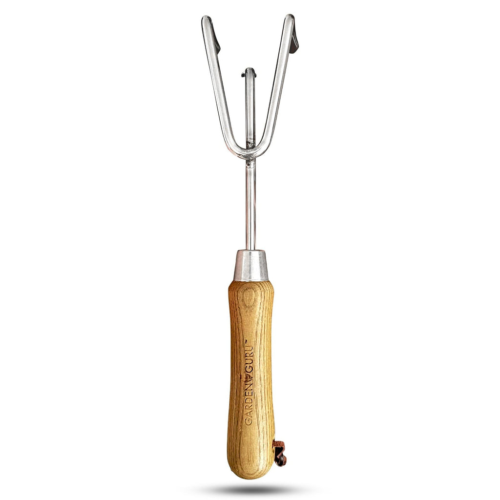 Stainless Steel Garden Cultivator (classic wood handle)
