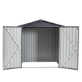 XWT014 Garden Metal Storage Shed Gray White 6x4x6ft outdoor storing tools Rainproof Hinge door version
