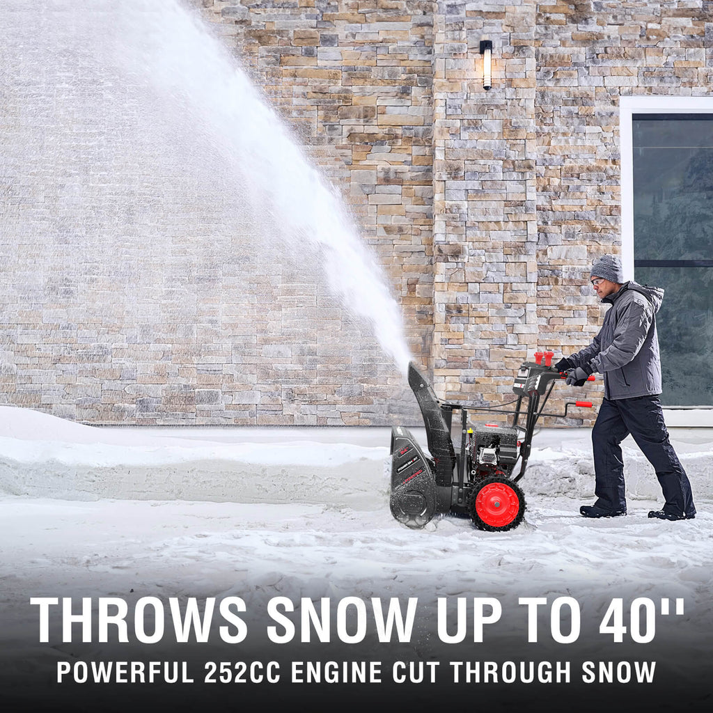 24'' 252cc Two Stage Self-Propelled Gas Snow Blower w/ Electric Start