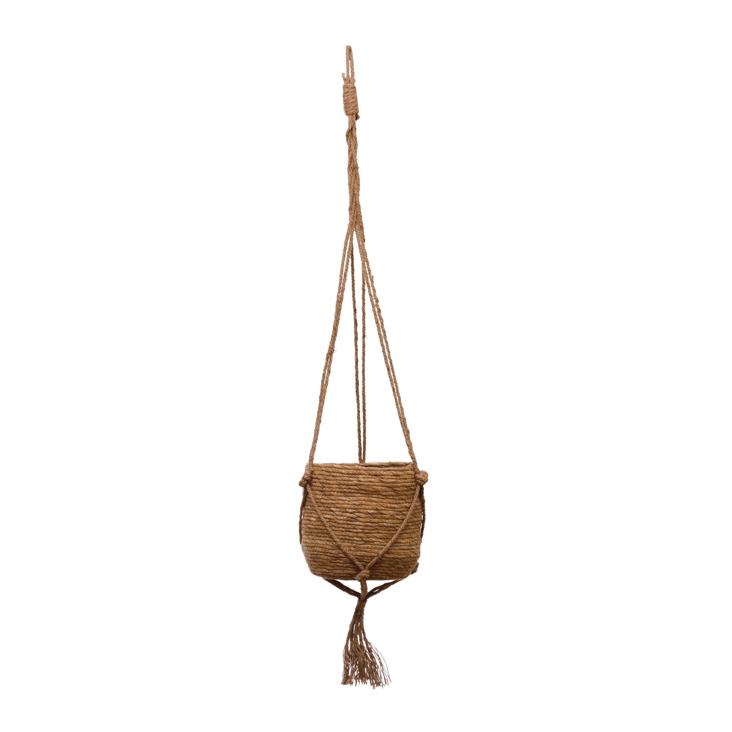 Straw Planter with Jute Hanger