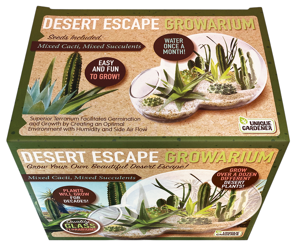 desert escape succulents Desert Escape Growarium Succulent and Cacti Seed Terrarium Kit – Nate's Garden Supply
