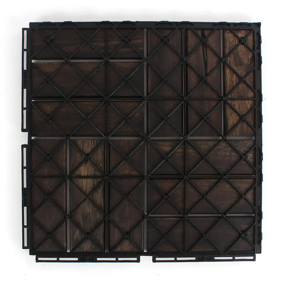 Ebony Checkered Wood Deck Tiles