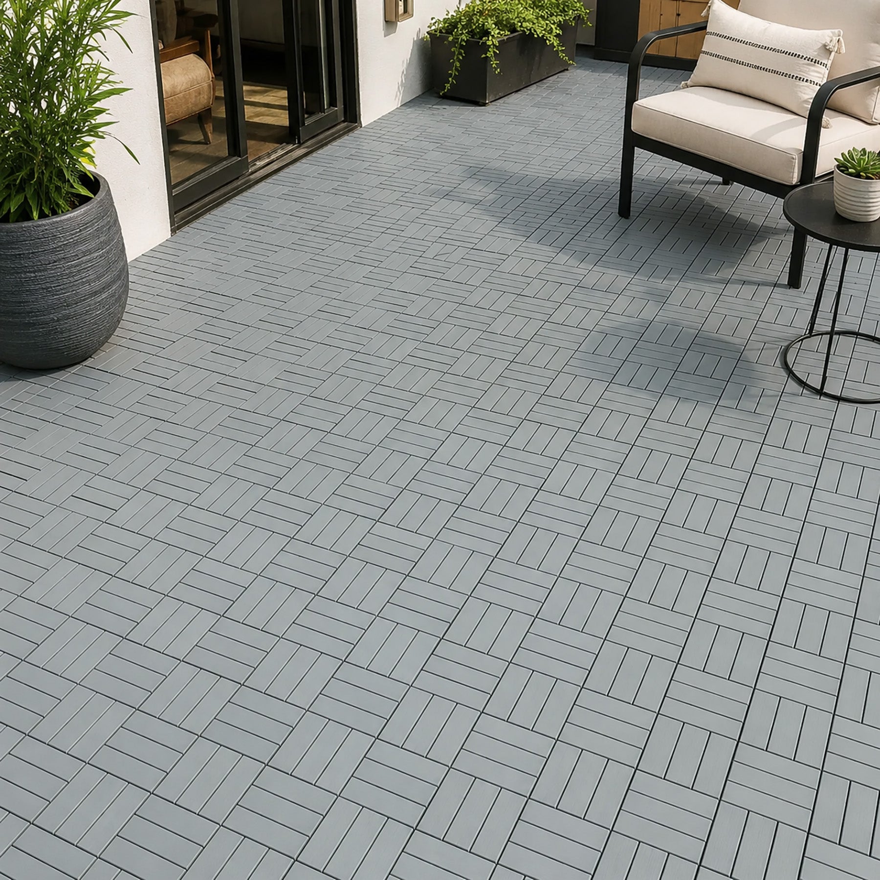 Modern Grey Checkered Deck Tiles