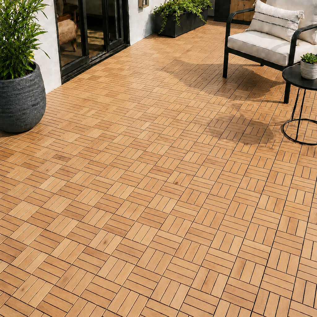 Teak Checker Deck Tiles