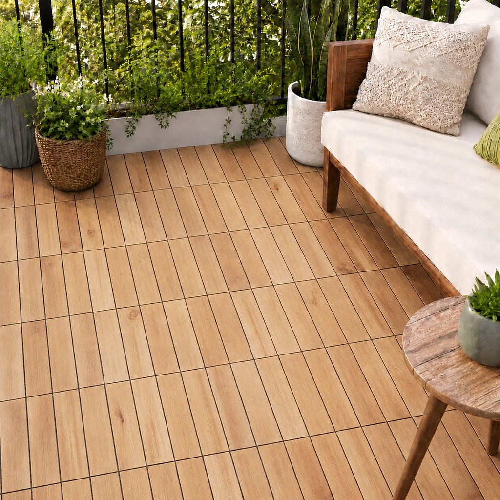 Natural Acacia Straight Deck Tiles