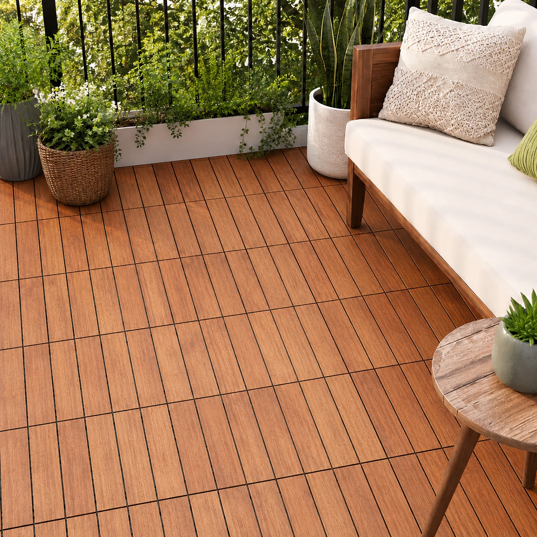 Oiled Acacia Straight Deck Tiles