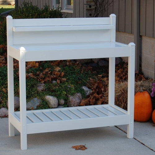 White PVC Vinyl Potting Bench Outdoor Garden Work Station