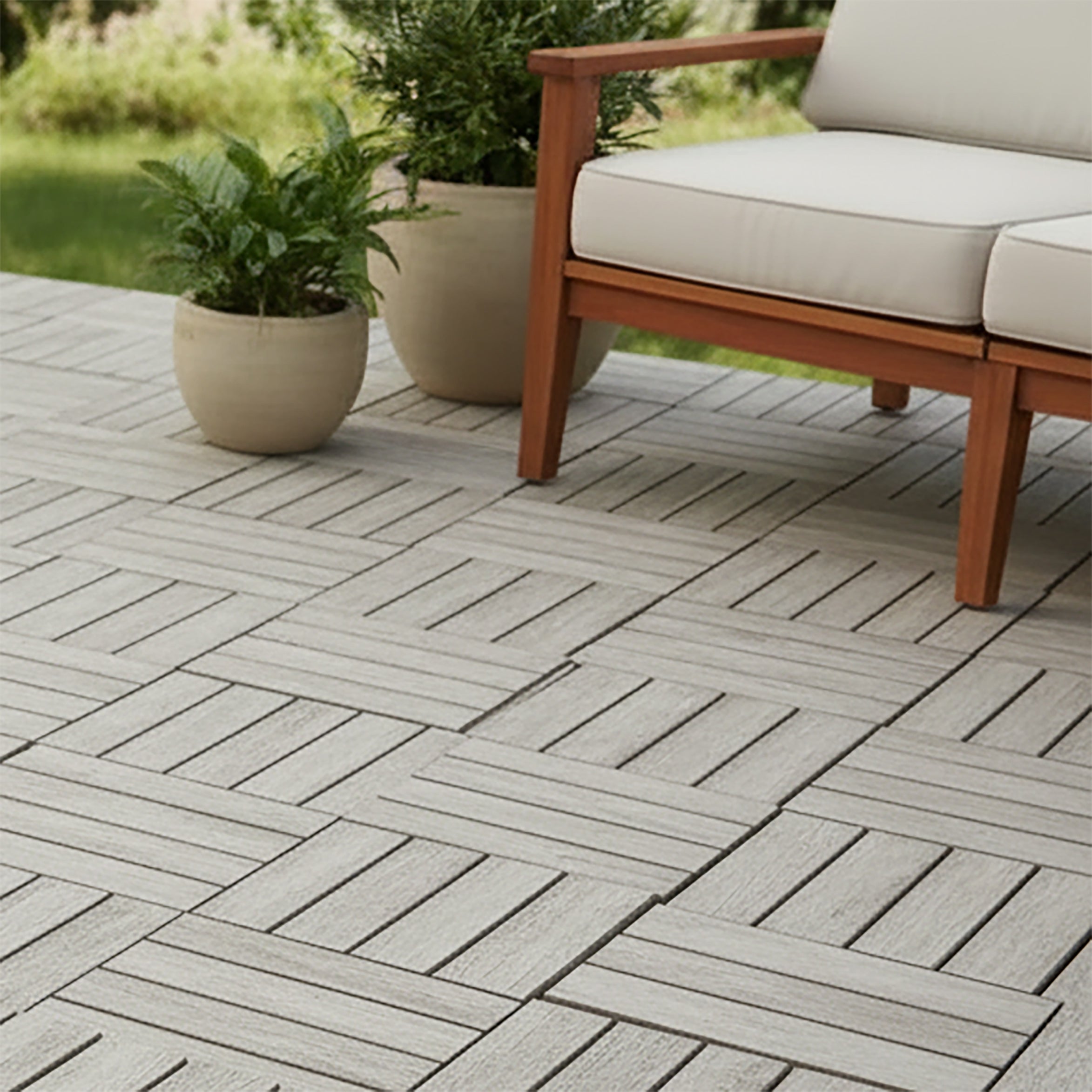Modern Grey Checkered Deck Tiles