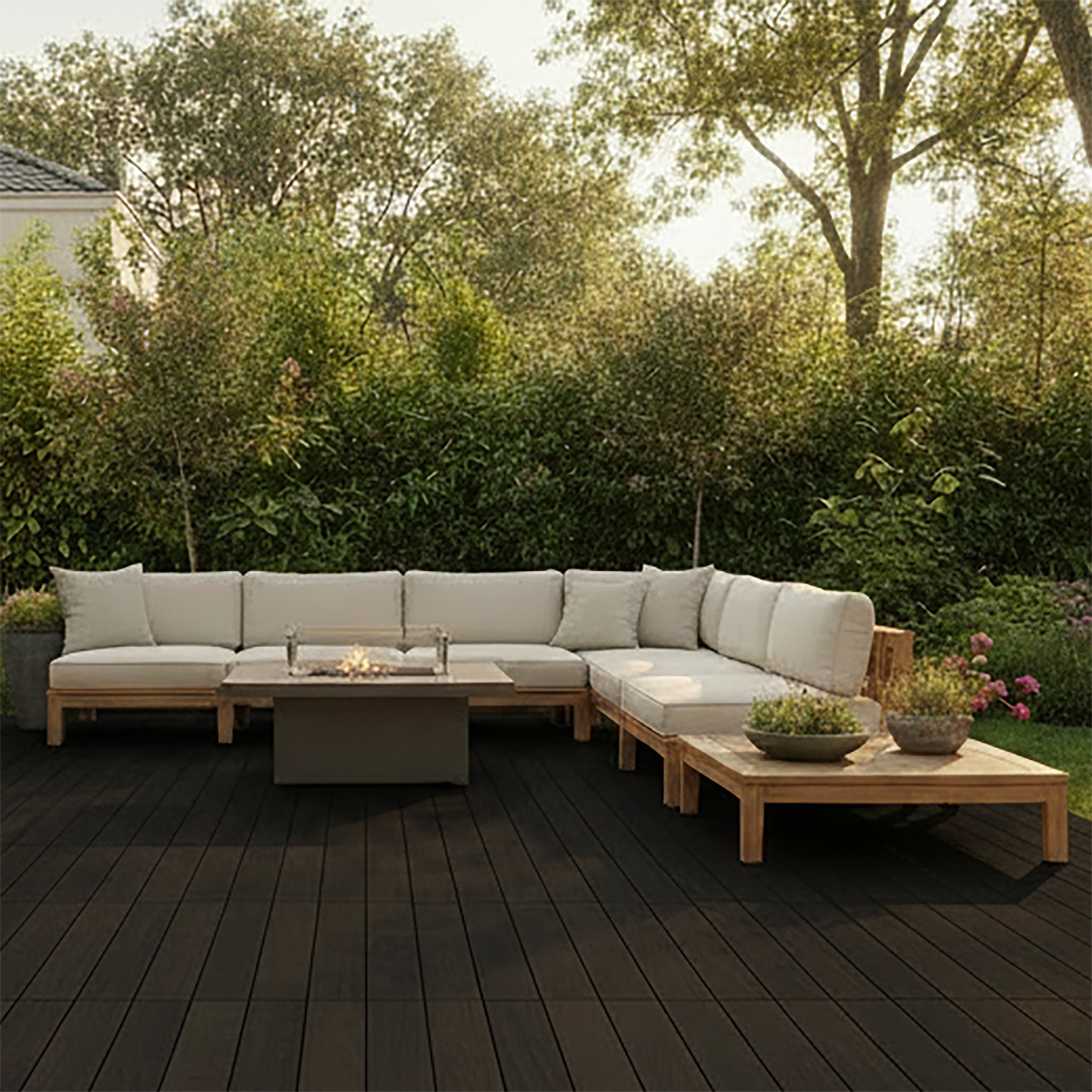 Ebony Straight Wood Deck Tiles