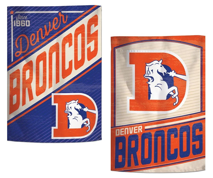 Denver Broncos Retro Logo Double-Sided Garden Flag | 12.5x18