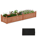 91 x 24 x 16 Inch Divisible Planter Box with Corner Drainage and Non-woven Liner for Growing Vegetables