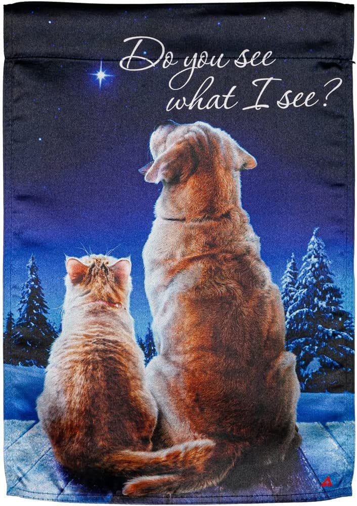 Do You See What I See Christmas Garden Flag 2 Sided Lustre