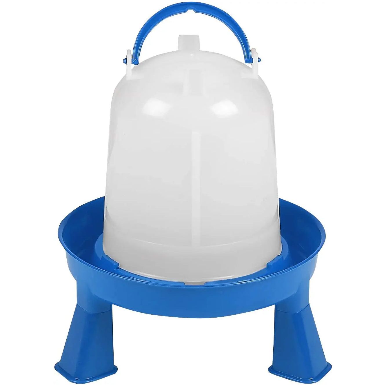 Double-Tuf Poultry Waterer Chickens Birds Blue/White 1.5QT