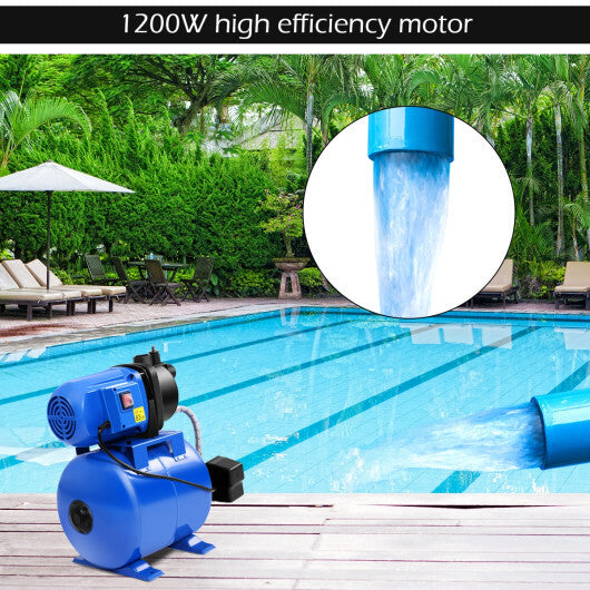 1200 W Garden Water Pump Shallow Well Pressurized Irrigation-Blue