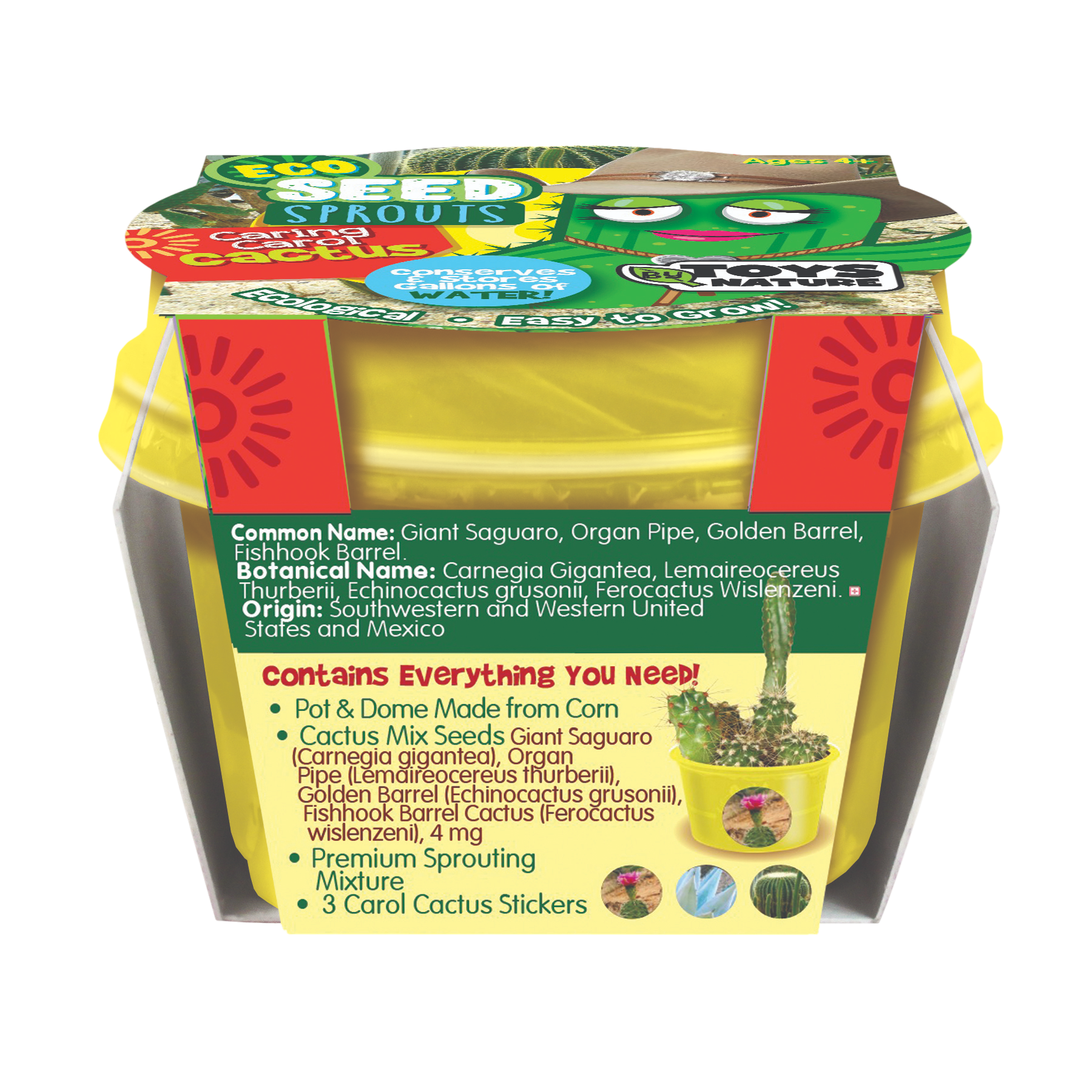 Eco Seed Sprouts Caring Carol Cactus - Multipack of 5