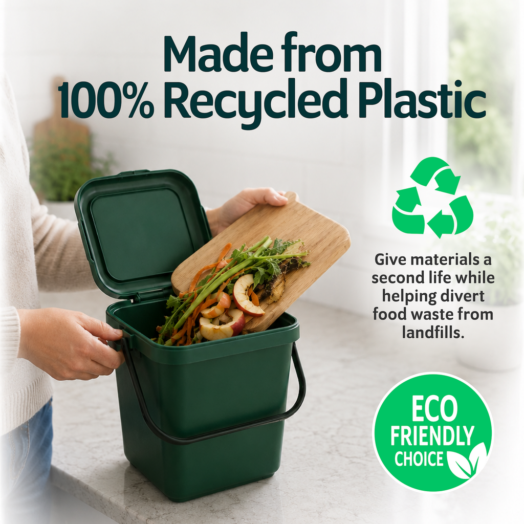 EcoSafe 6 Gallon Bin Caddy & Liners (QTY: 1 Bin + 24 Liners)