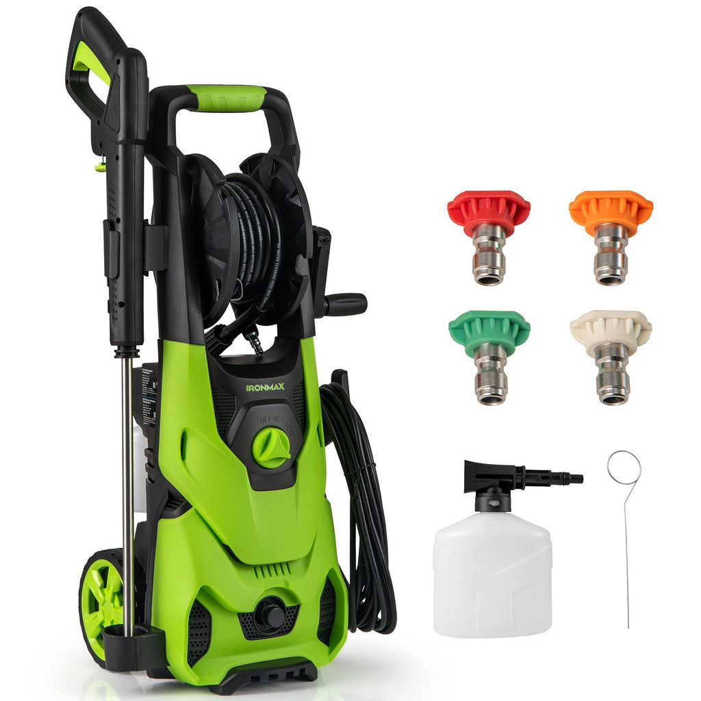 2150PSI Electric Pressure Washer 1.2GPM with 4 Quick Connect Nozzles and Foam Cannon-Green