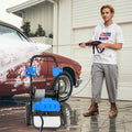 2300 PSI 1.8 GPM Electric Pressure Washer with Wheels and 5 Quick Connect Nozzles-Blue