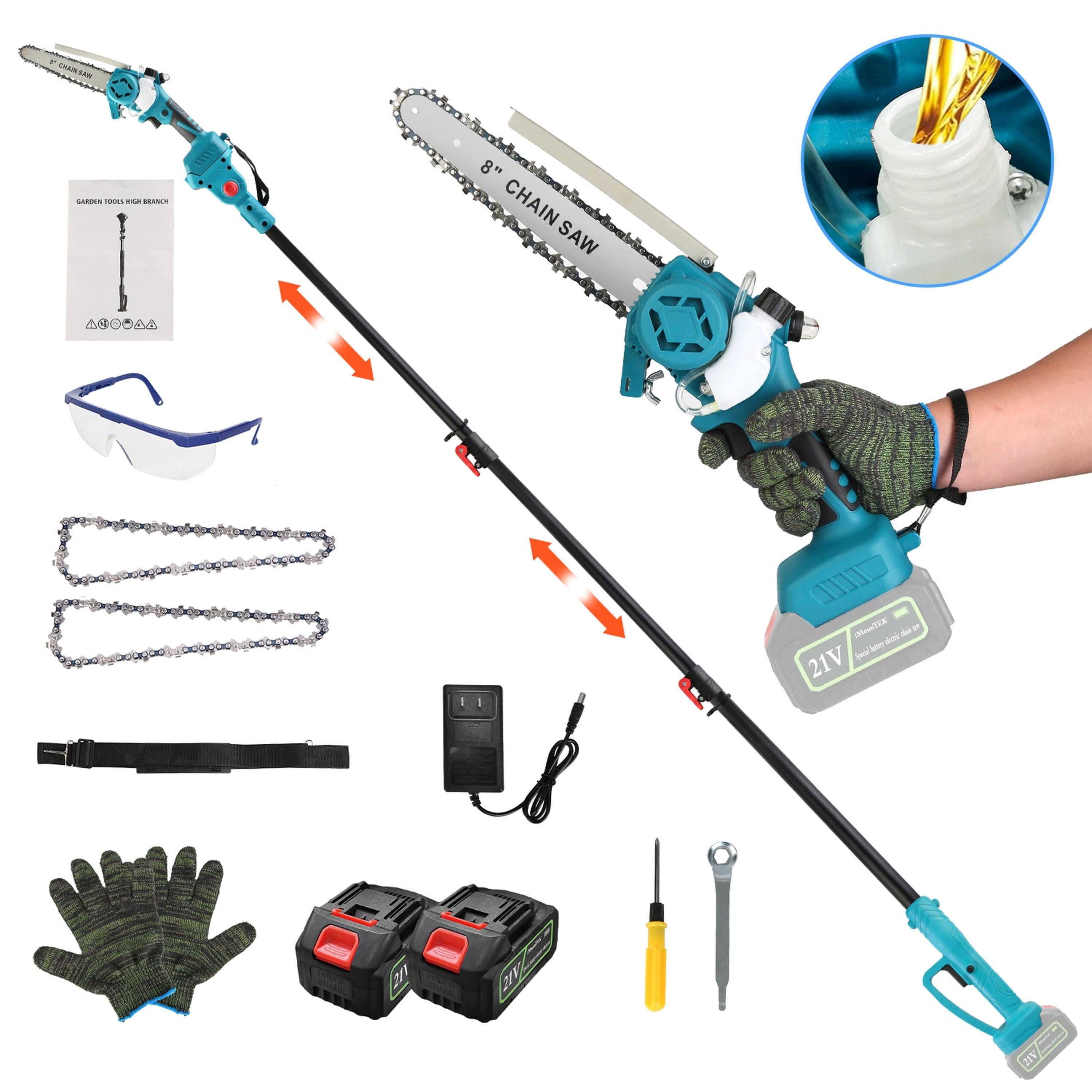 2-in-1 Cordless Pole & Mini Chainsaw 8� Brushless w/ 21V Battery & Extender