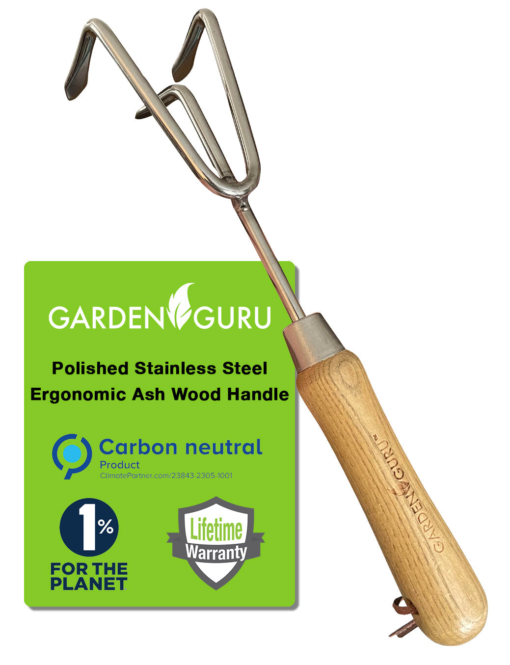 Stainless Steel Garden Cultivator (classic wood handle)