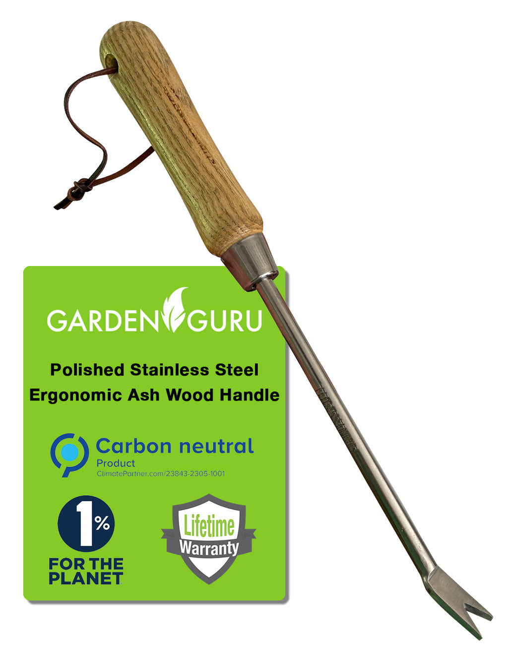 Stainless Steel Garden Dandelion Weeder (classic wood handle)