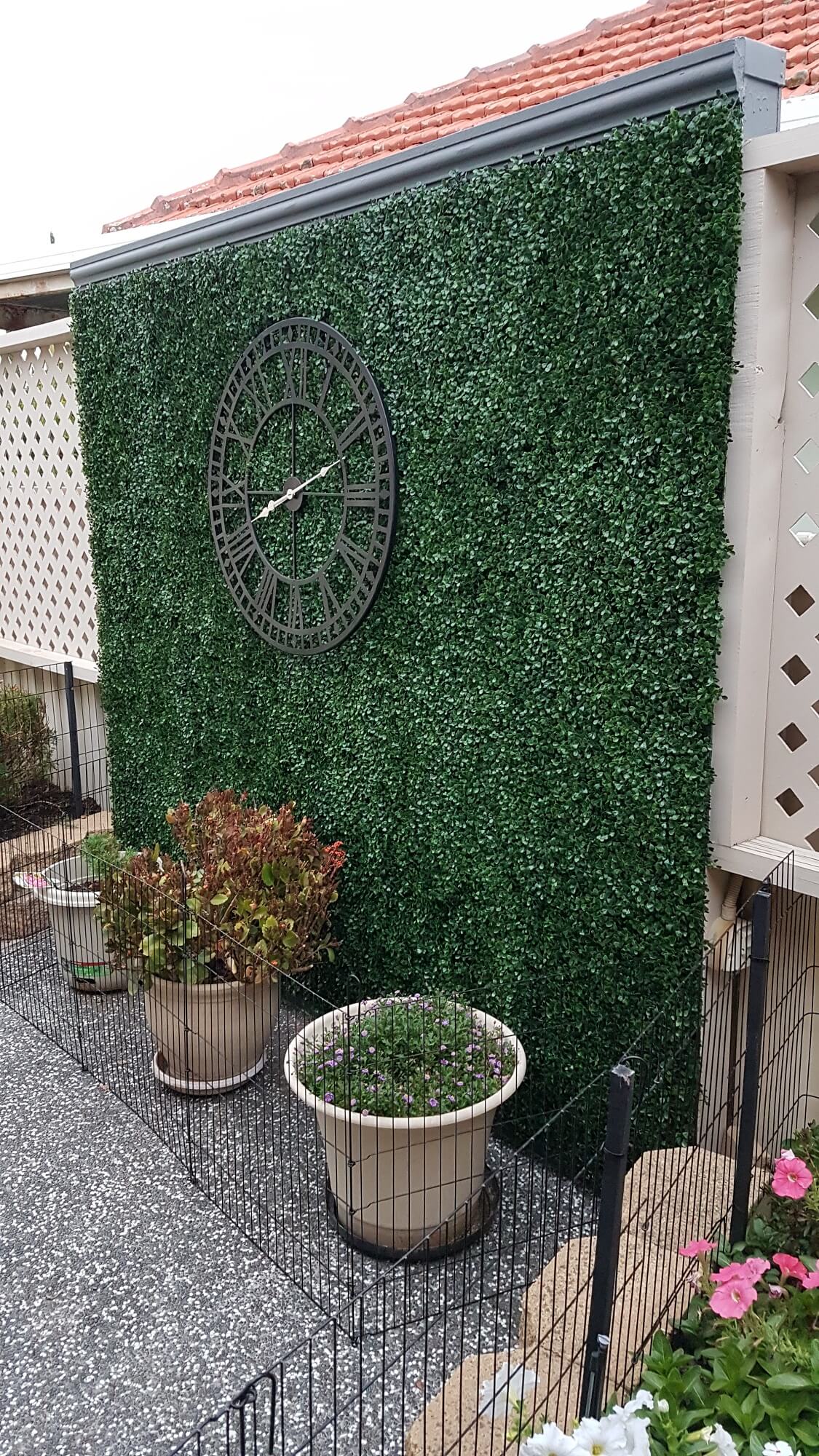 Dark Boxwood Artificial Vertical Garden Green Wall Panel Set of 6 66 SQ FT – UV Resistant – Commercial Grade