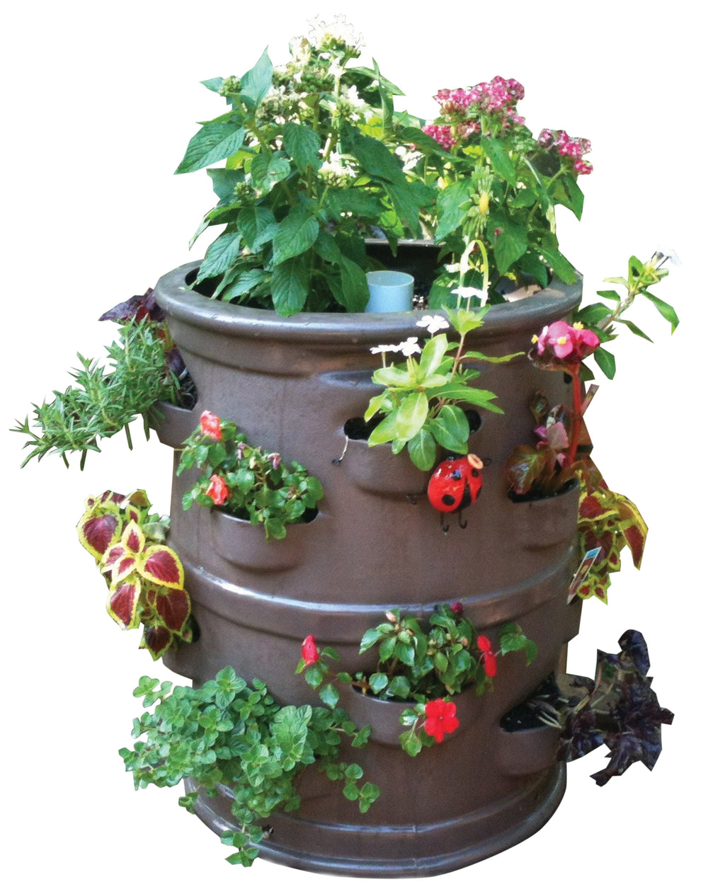 Patio Pocket Planter With Center Watering Tube "Chocolate Brown"