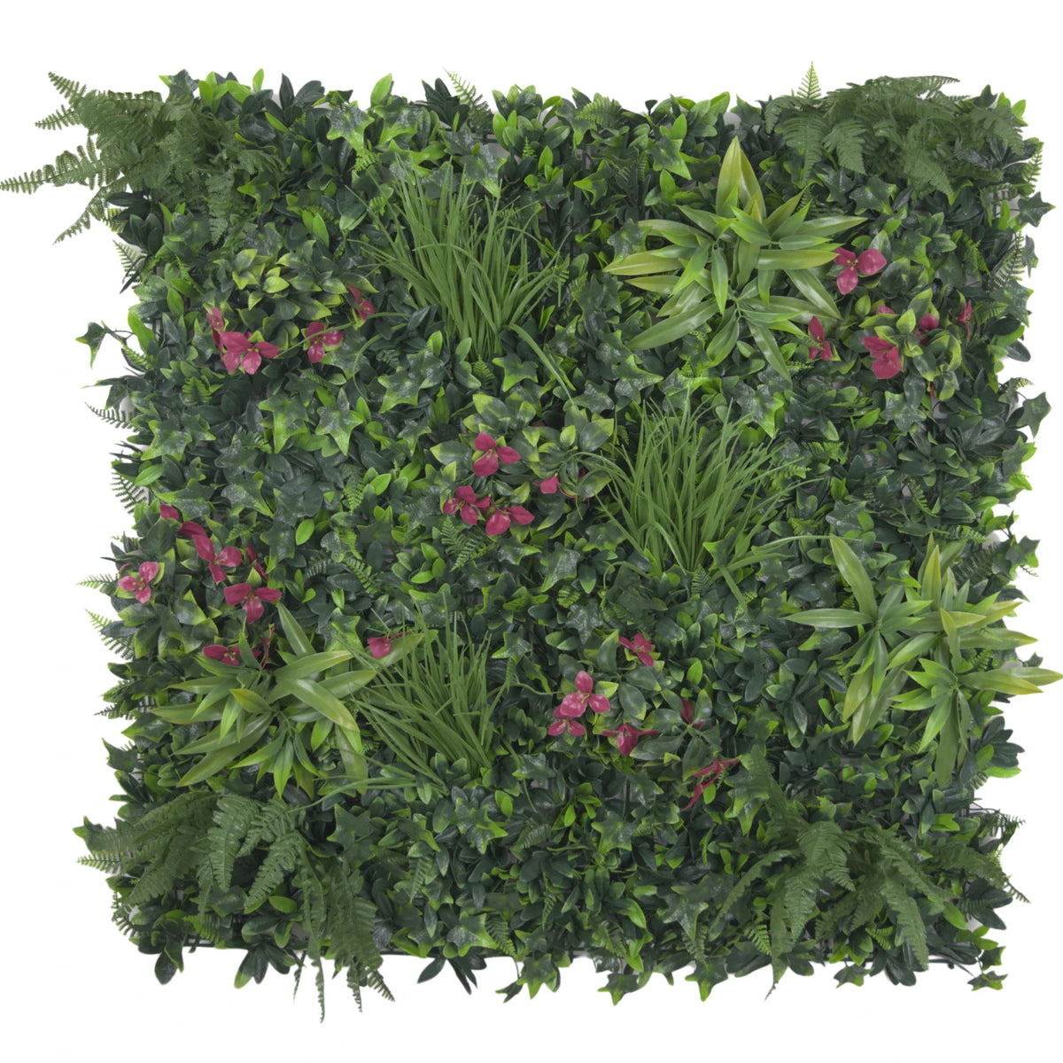Pink Sensation Artificial Vertical Garden Green Wall Panel 40×40in 11 SQ FT – UV Resistant – Commercial Grade