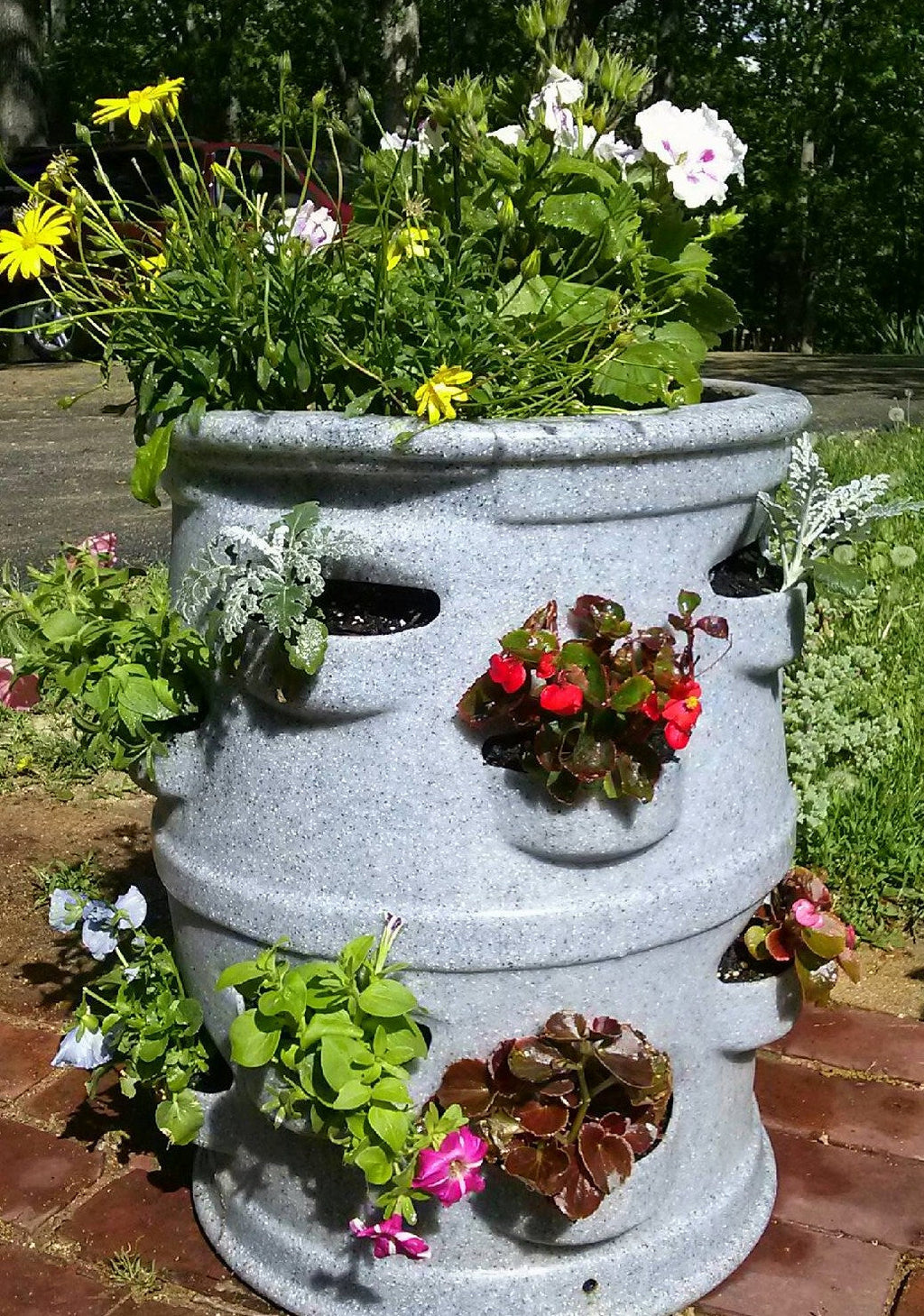 Patio Pocket Planter With Center Watering Tube "Gray Granite”