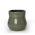 Ceramic Plant Pot with Rubber Liner - Forest Green