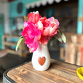 Calliope Heart Vase - Speckled White